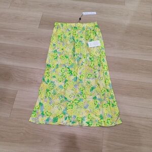 For Love & Lemons - NWT Bright Yellow/Green Maxi Skirt - Size M